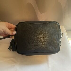 GiGi New York Leather Navy Blue Small Crossbody Bag Purse Handbag With Tassel